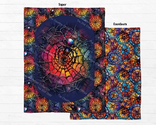 Stained Glass Spider Patrick Blue Blanket Panel 
